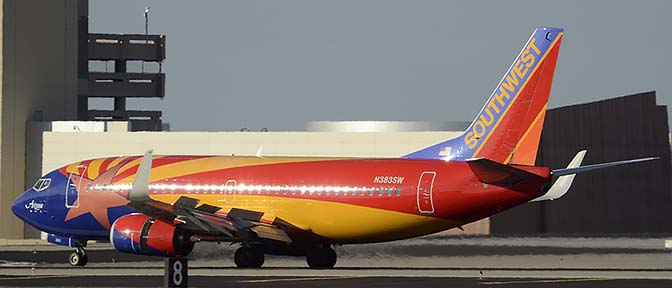 Southwest Boeing 737-7H4 N383SW Arizona, Phoenix Sky Harbor, December 20, 2015